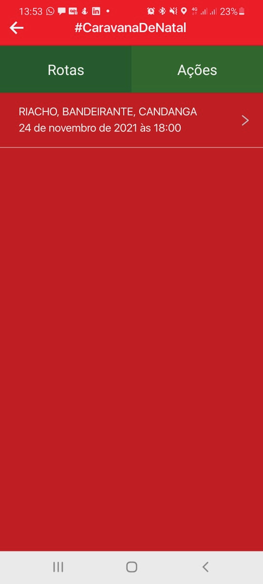Caravana de Natal — app de tracking
