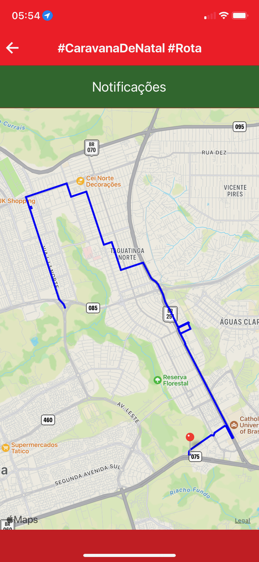 Caravana de Natal — interface